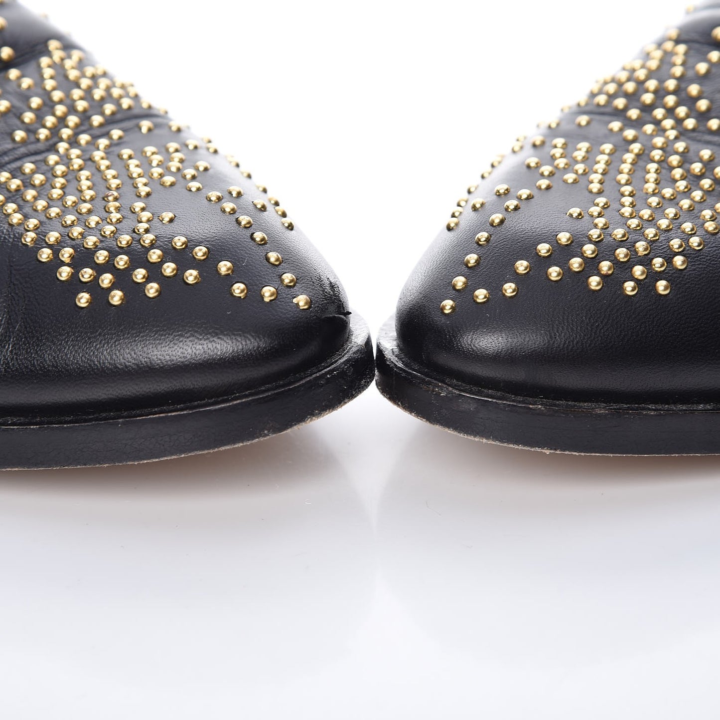 Nappa Sheepskin Studded Susanna Ankle Boots 39.5 Black Gold
