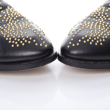 Chloe Nappa Sheepskin Studded Susanna Ankle Boots 39.5 Black Gold 10 of 12