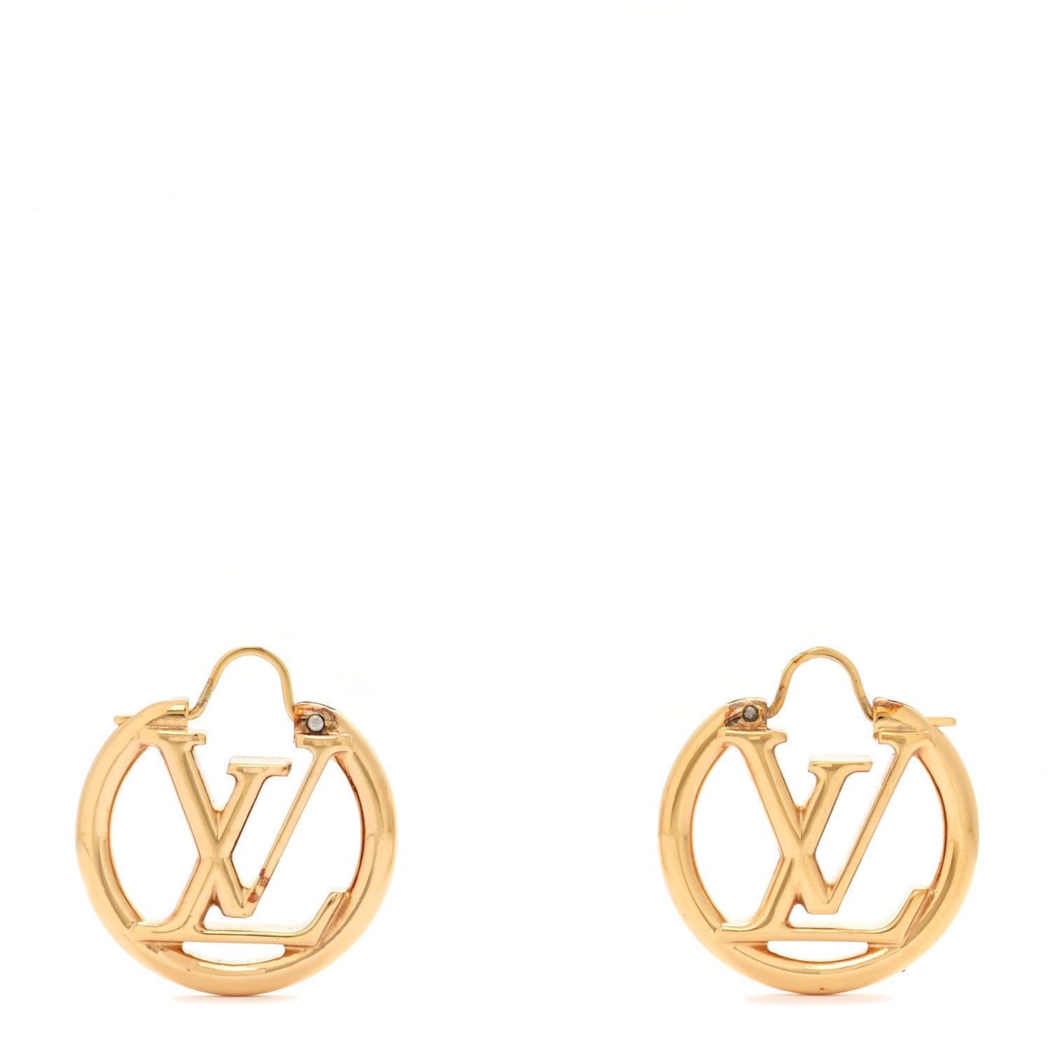 Louis Vuitton Metal Small Louise Hoop Earrings Gold 1 of 5