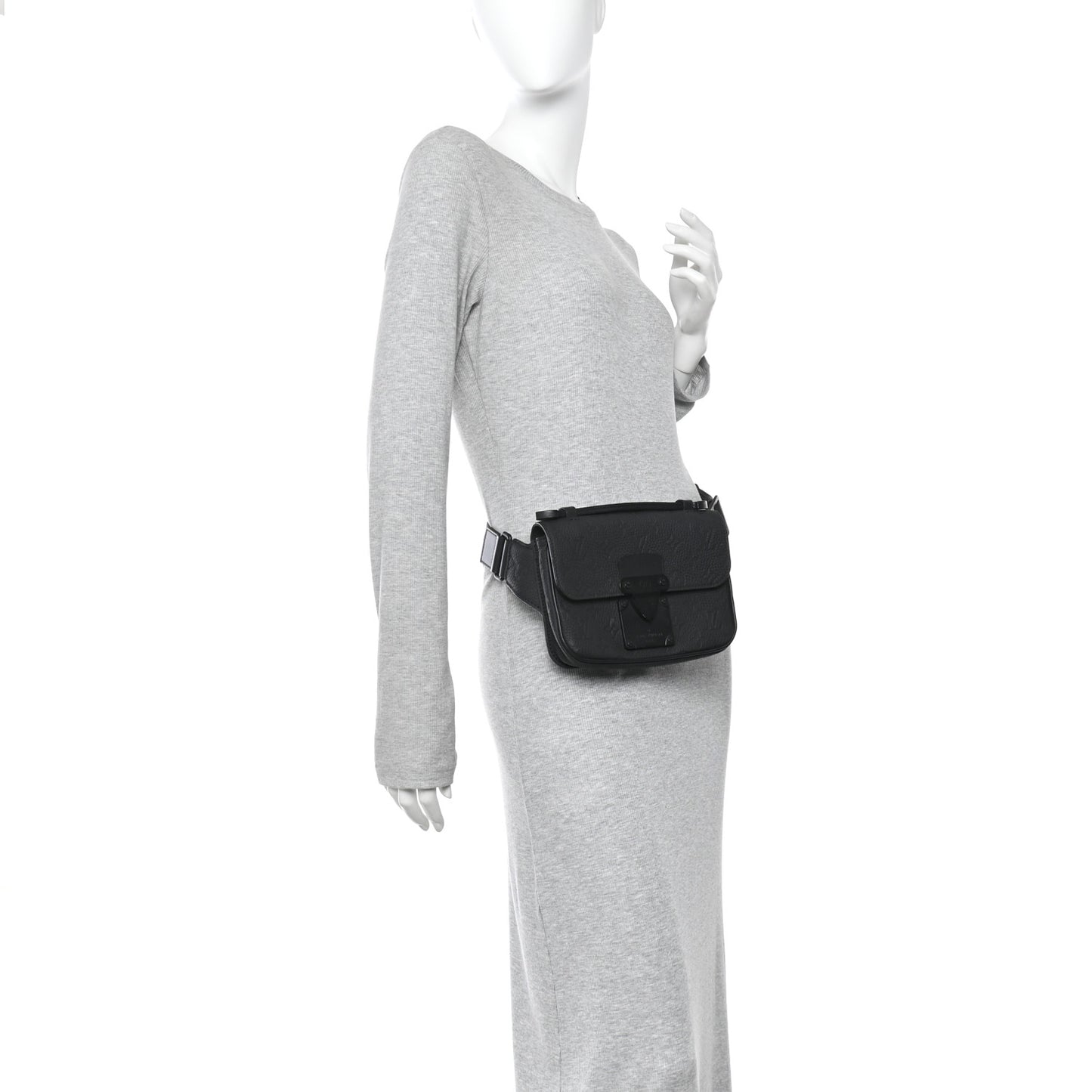 Taurillon Monogram S Lock Sling Bag Black