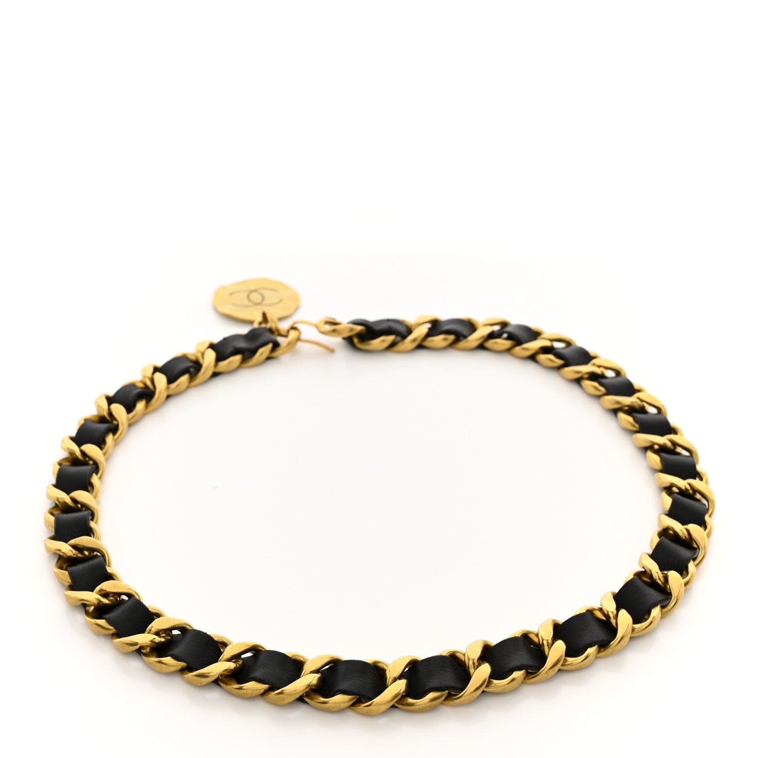 Chanel Lambskin Chain CC Medallion Belt Black Gold 2 of 5