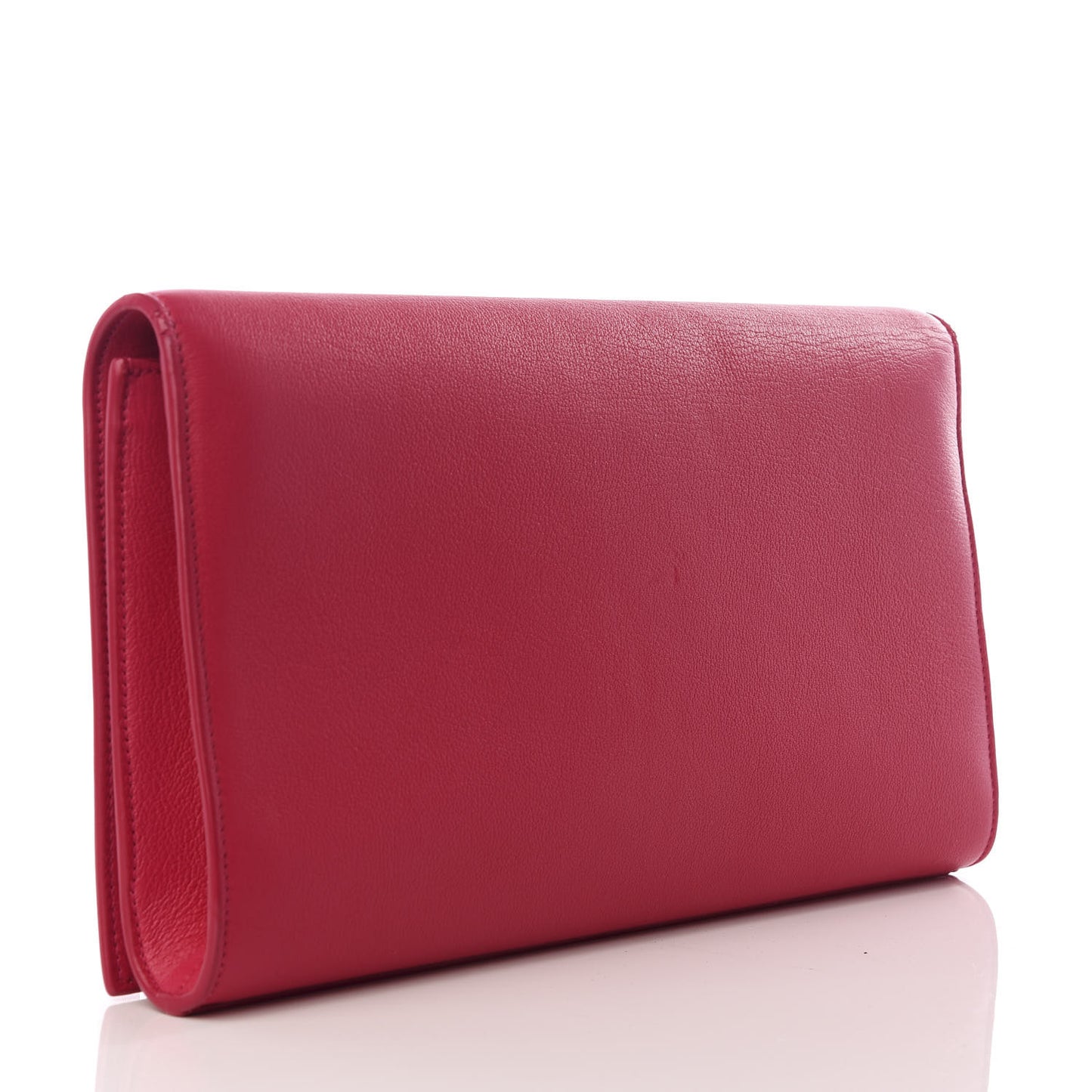 Goatskin Monogram Large Belle De Jour Clutch Lipstick Fuchsia