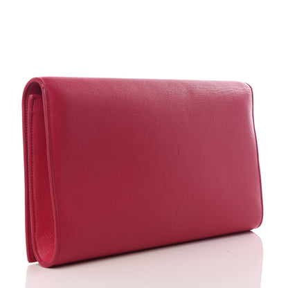 Saint Laurent Goatskin Monogram Large Belle De Jour Clutch Lipstick Fuchsia 2 of 8