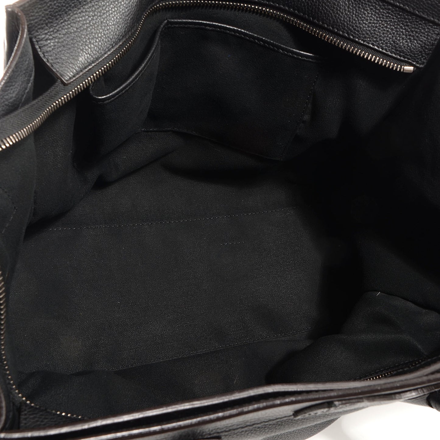 Drummed Leather Shoulder Luggage Black
