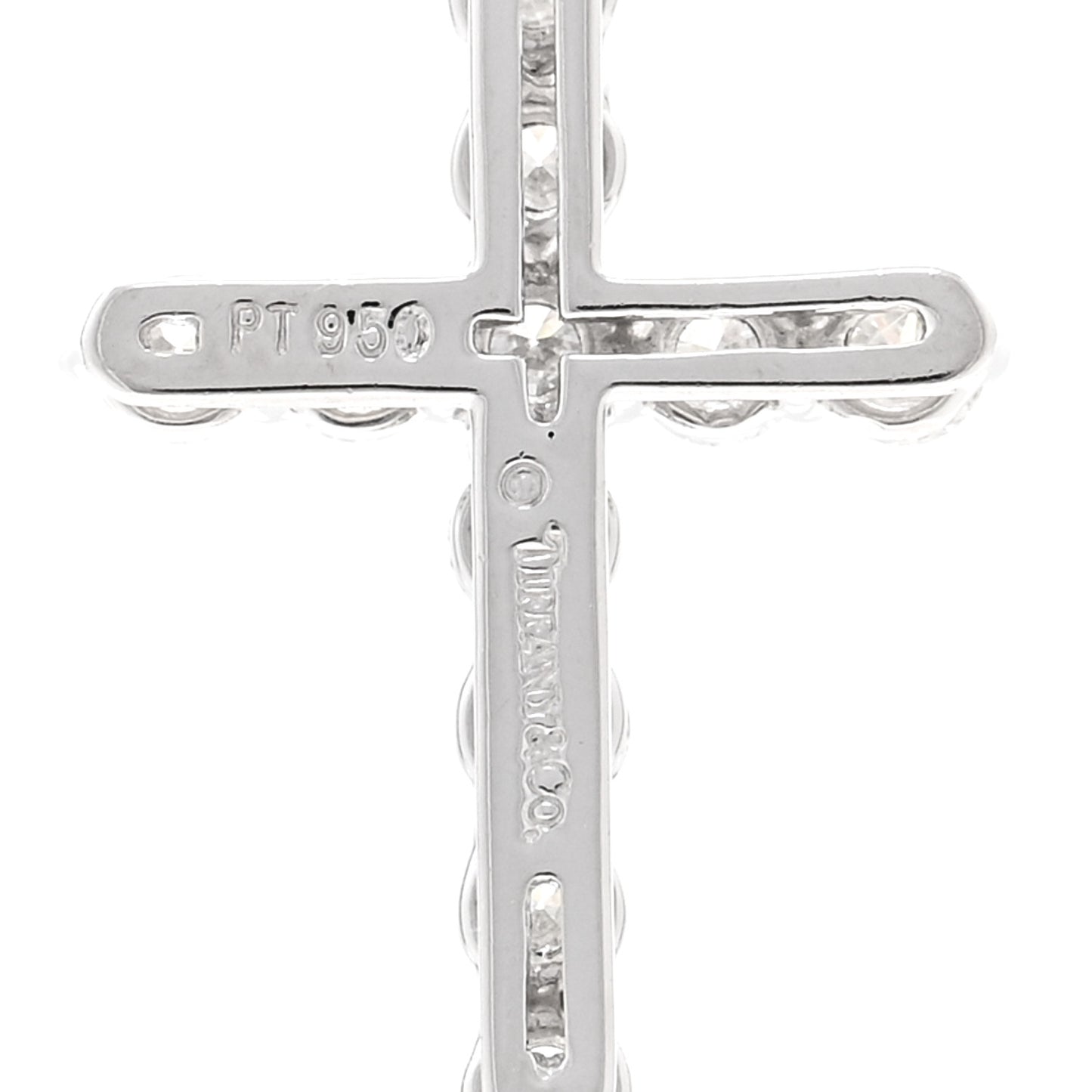 Platinum Diamond Small Cross Pendant Necklace