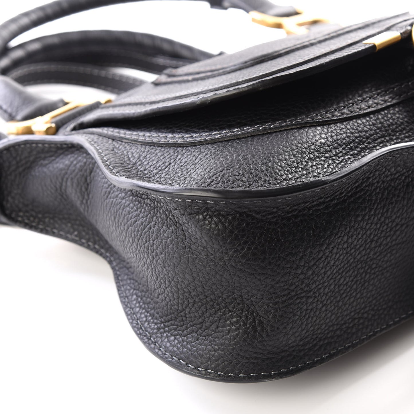Calfskin Small Marcie Satchel Black