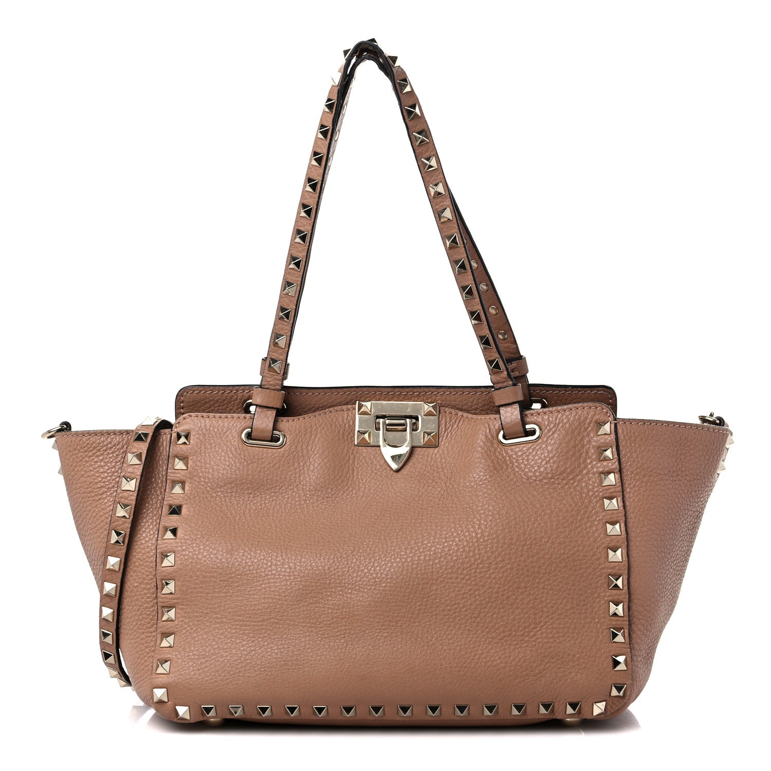 Valentino Garavani Grained Calfskin Small Rockstud Tote Skin Sorbet 1 of 18