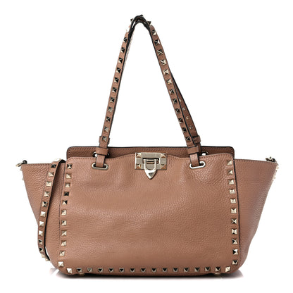Valentino Garavani Grained Calfskin Small Rockstud Tote Skin Sorbet 1 of 18