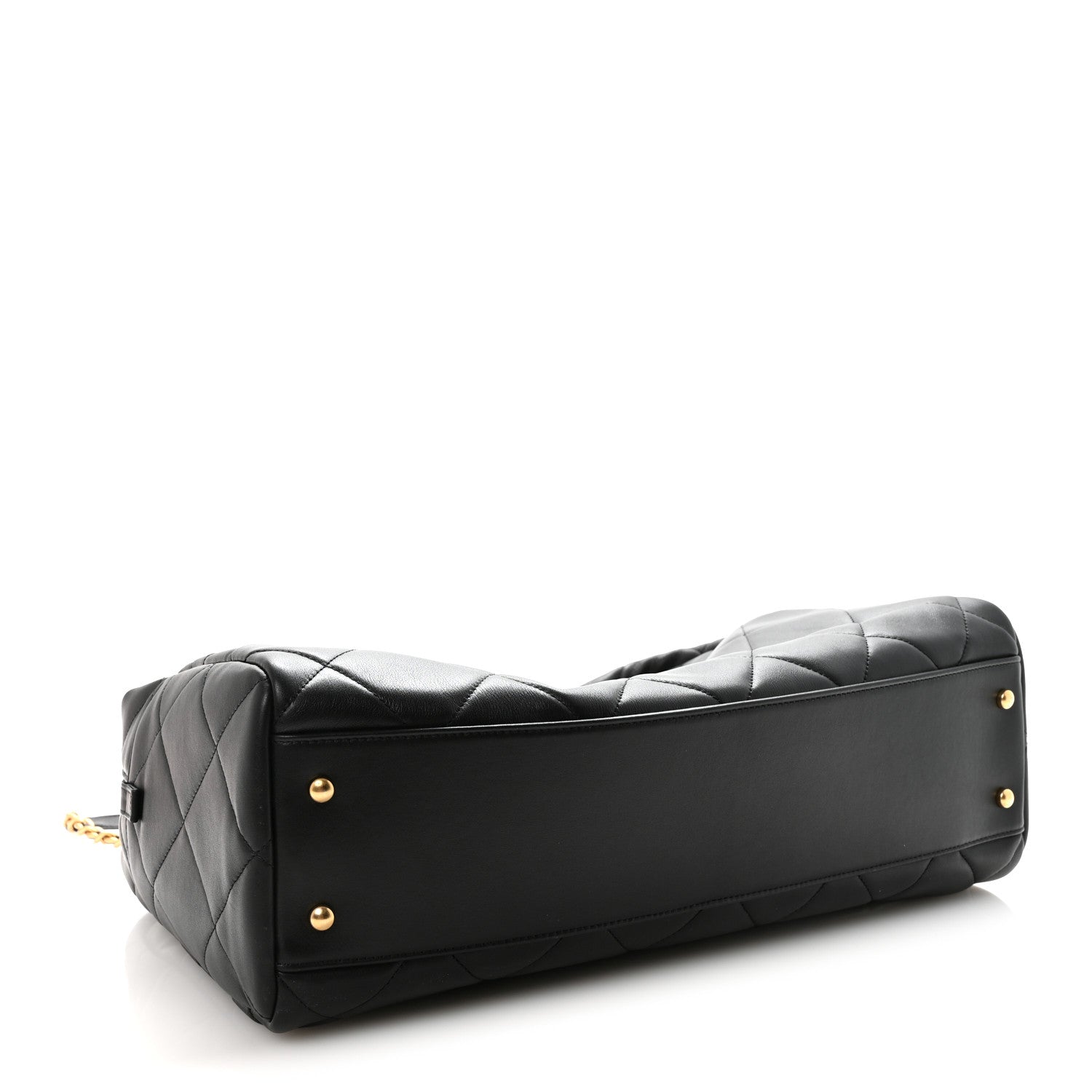 Chanel Calfskin Quilted Maxi Travel Bowling Bag Black 4 of 10