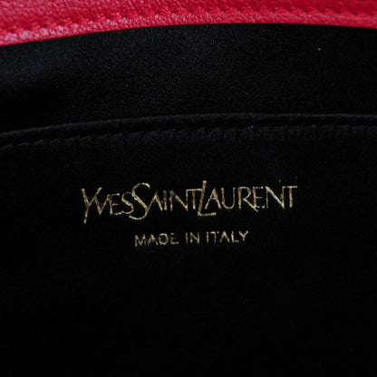 Saint Laurent Calfskin Monogram Large Belle De Jour Clutch Rouge Orient 6 of 7