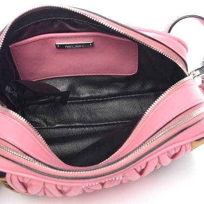 Miu Miu Nappa Matelasse Cavallino Patch Double Zip Shoulder Bag Miele Moro 6 of 14