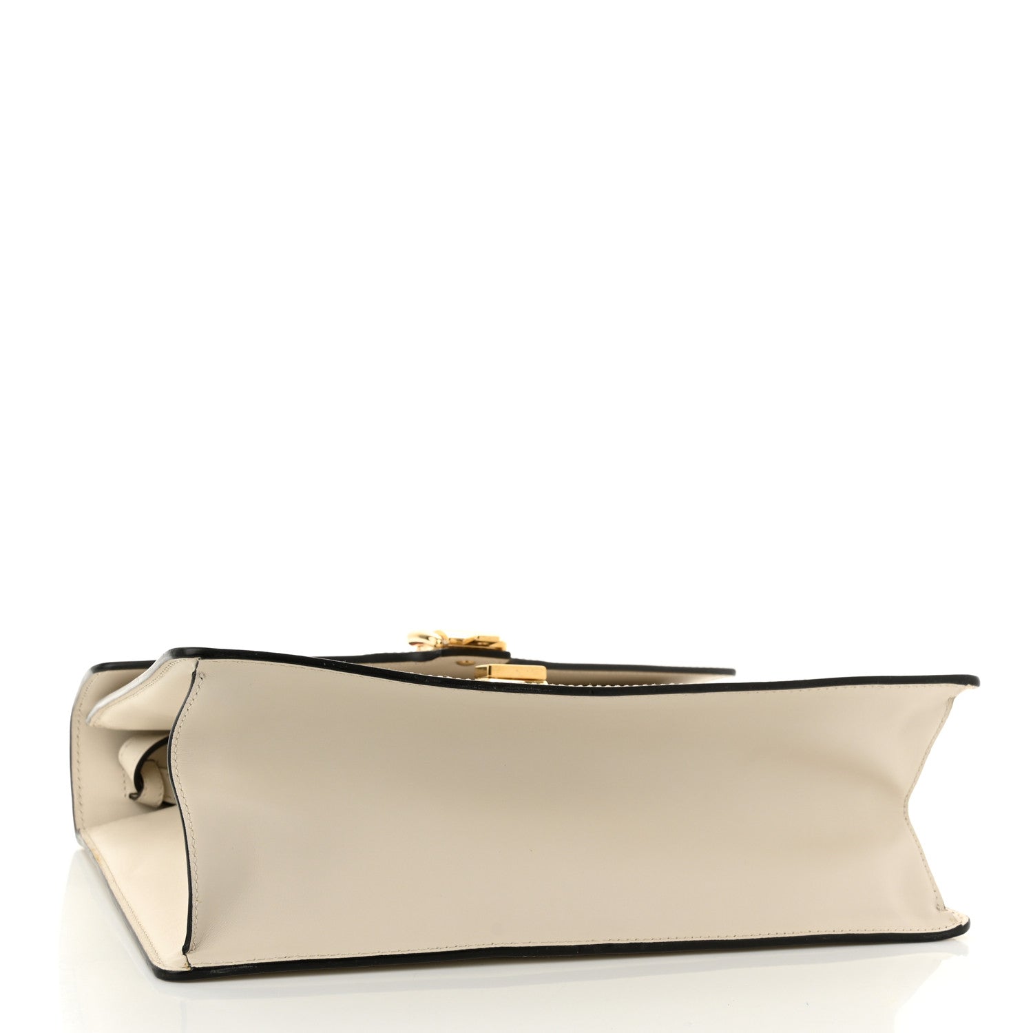 Gucci Calfskin Web Medium Sylvie Top Handle Bag White 4 of 10