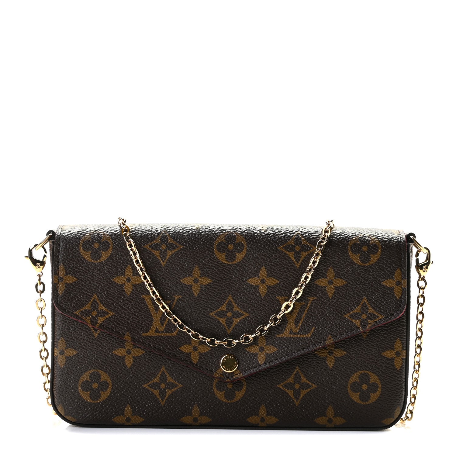 Louis Vuitton Monogram Pochette Felicie Chain Wallet Fuchsia 1 of 9