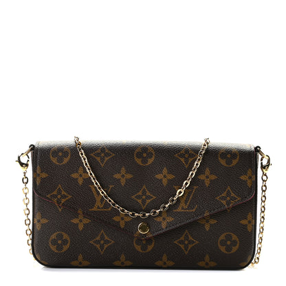 Louis Vuitton Monogram Pochette Felicie Chain Wallet Fuchsia 1 of 9