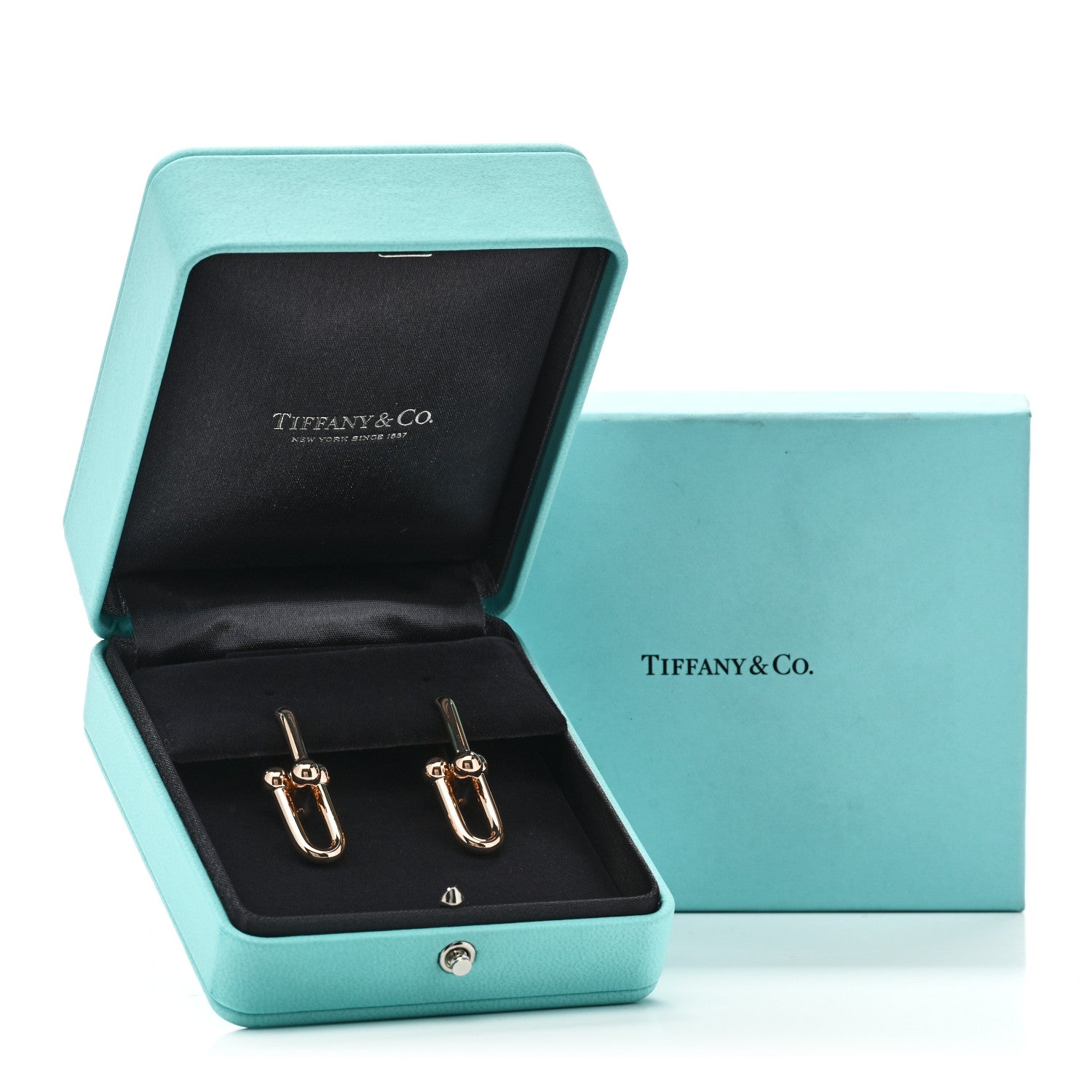 Tiffany 18K Rose Gold Large HardWear Link Earrings 5 of 5