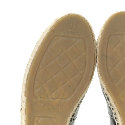 Chanel Lambskin CC Espadrilles 36 Black 14 of 24