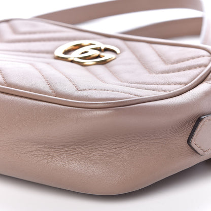 Gucci Calfskin Matelasse Mini GG Marmont Chain Shoulder Bag Nude 9 of 11