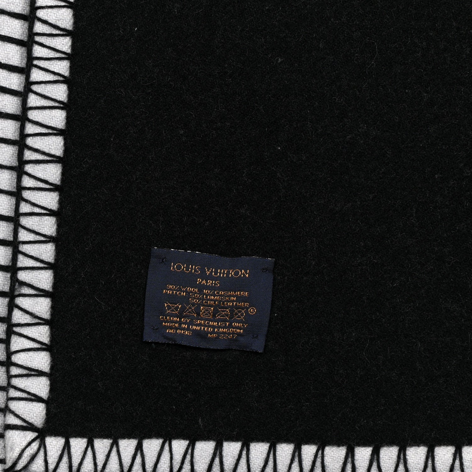 Louis Vuitton Wool Cashmere Satellite Blanket Black 9 of 10