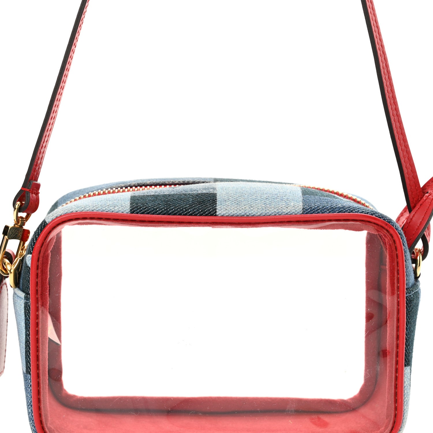 Louis Vuitton Denim Damier Monogram Patchwork PVC Beach Pouch Blue Rouge 7 of 13
