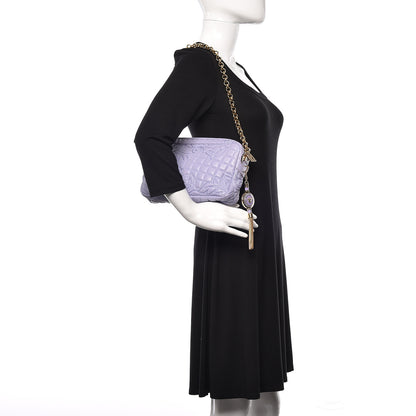 Versace Nappa Barocco Quilted Shoulder Bag Purple 2 of 10
