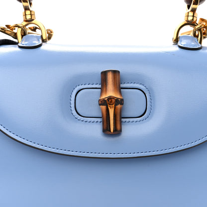 Gucci Boarded Dyana Lux Calfskin Web Small Bamboo 1947 Top Handle Bag Blue 8 of 11
