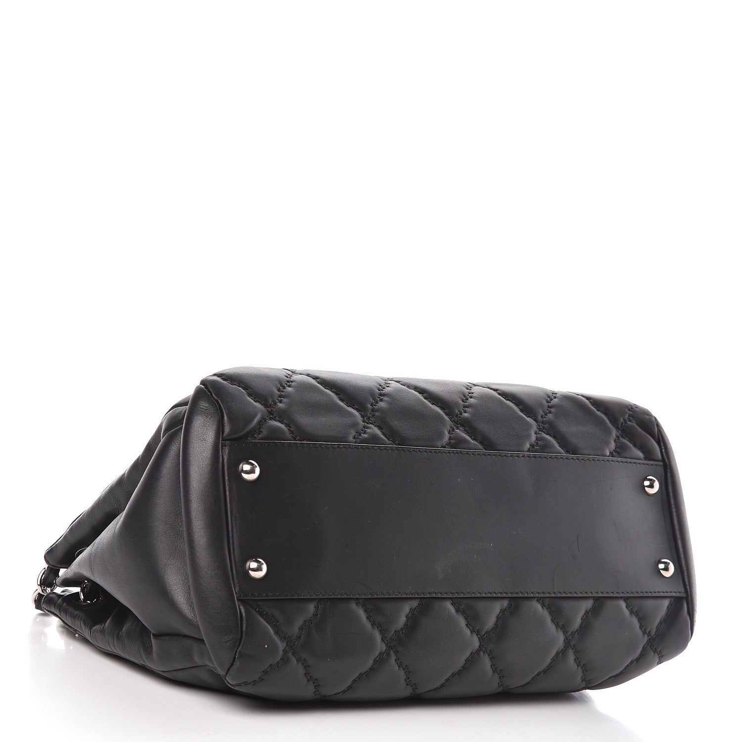 Chanel Calfskin Double Stitch Large Hamptons Flap Bag Black 4 of 13