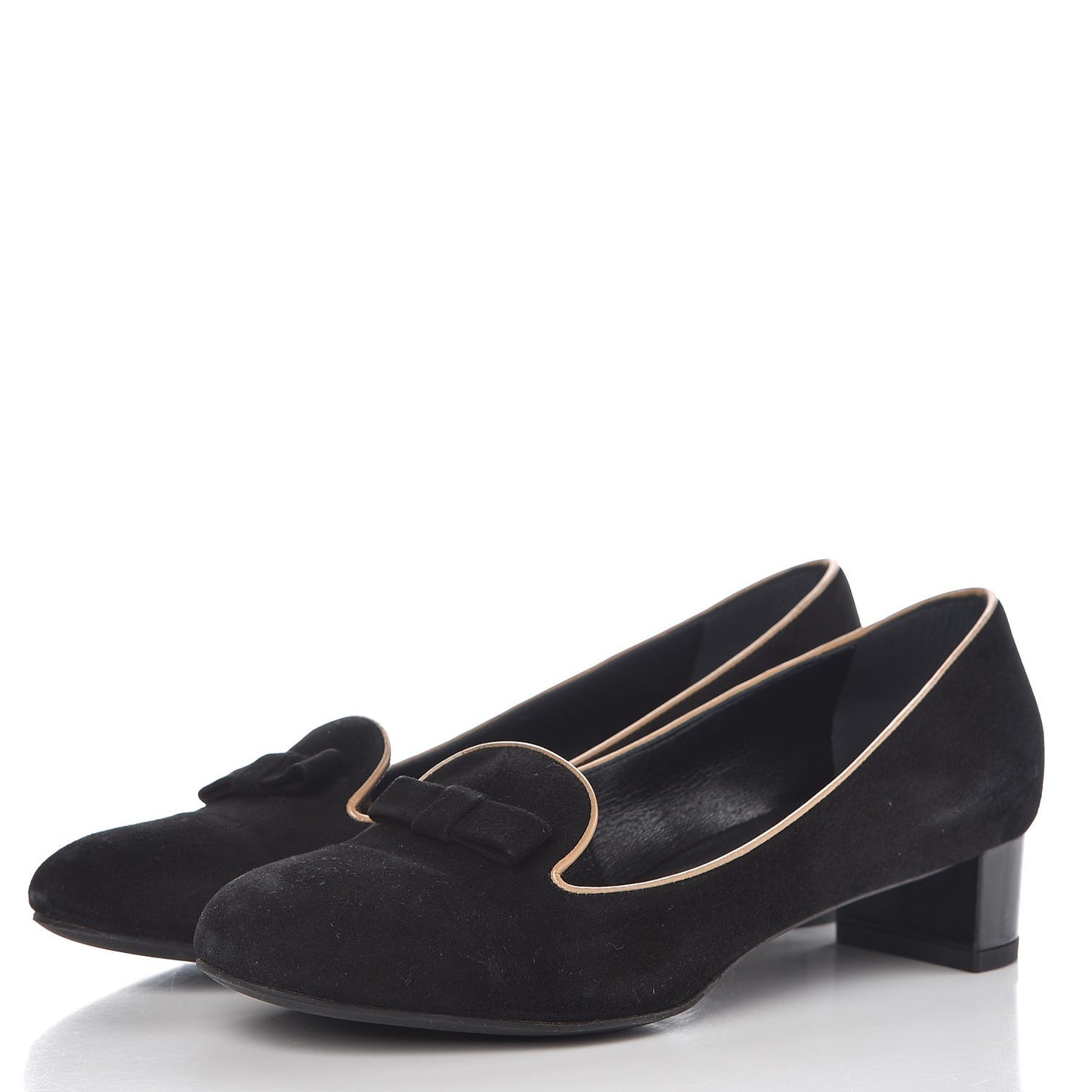 Suede Uniformes Bow Pumps 36.5 Black
