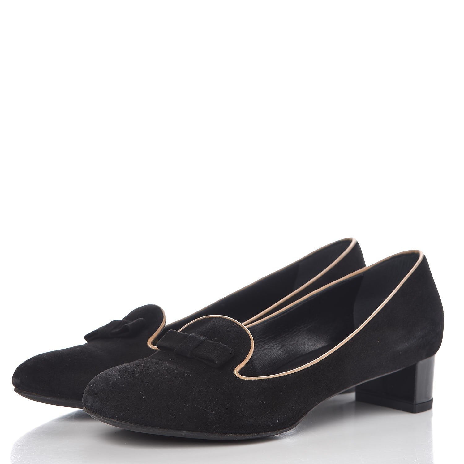Louis Vuitton Suede Uniformes Bow Pumps 36.5 Black 3 of 10