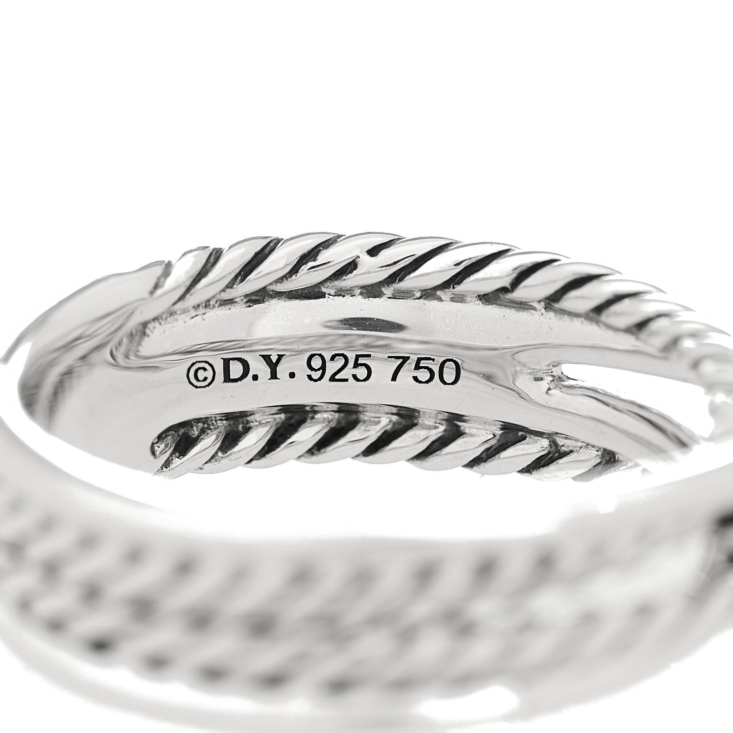 Sterling Silver 18K Yellow Gold 6mm X Crossover Ring 53 6.25
