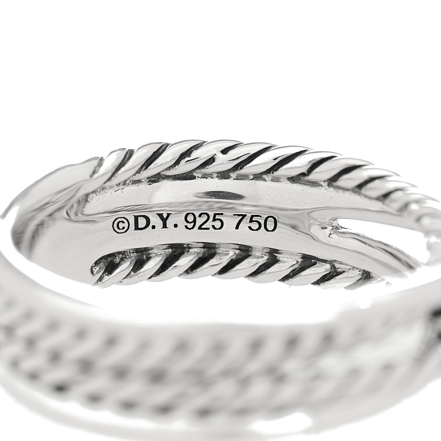 David Yurman Sterling Silver 18K Yellow Gold 6mm X Crossover Ring 53 6.25 4 of 4