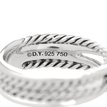 David Yurman Sterling Silver 18K Yellow Gold 6mm X Crossover Ring 53 6.25 4 of 4