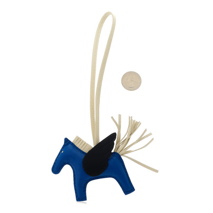 Hermes Milo Lambskin Grigri Rodeo Pegase Horse Bag Charm PM Bleu France Nata Black 2 of 4