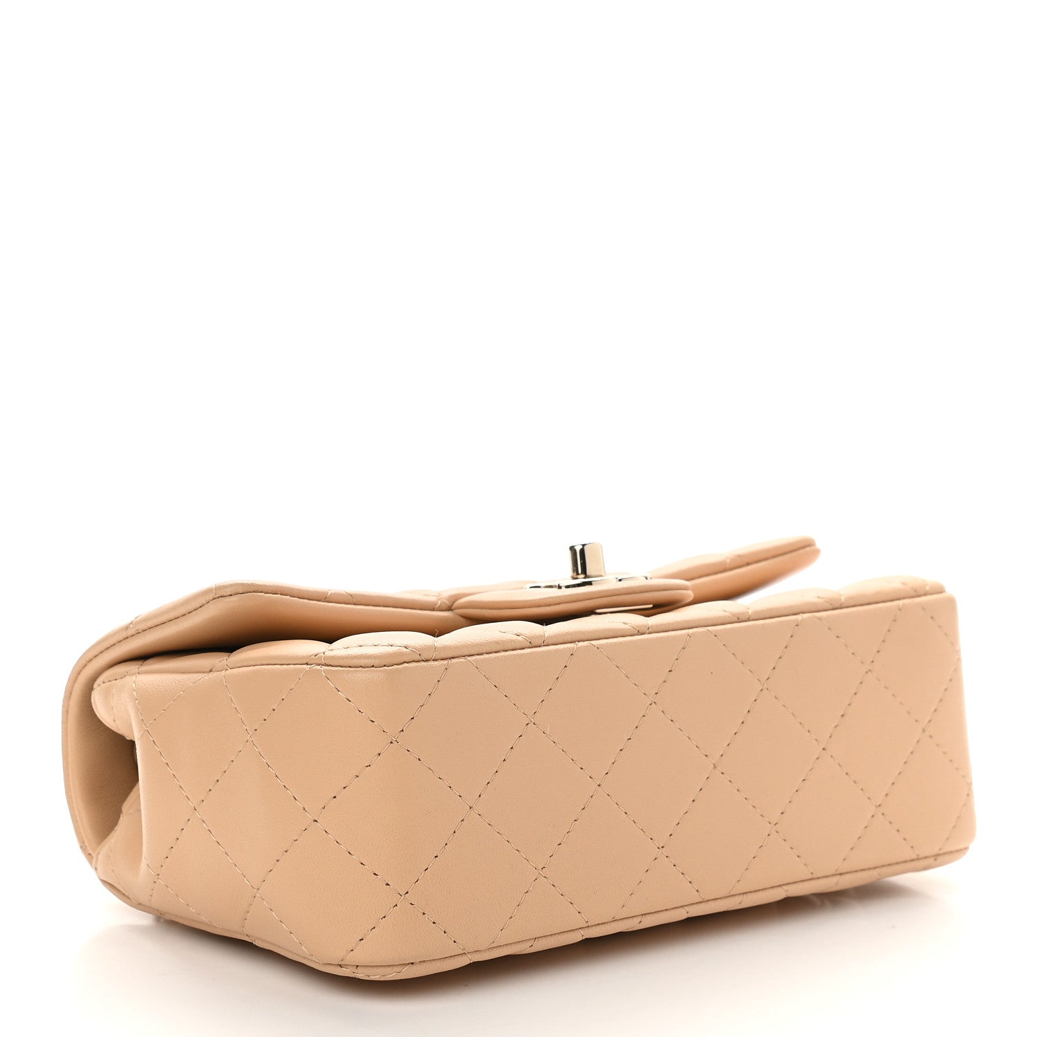 Chanel Lambskin Quilted Mini Rectangular Flap Beige 4 of 9