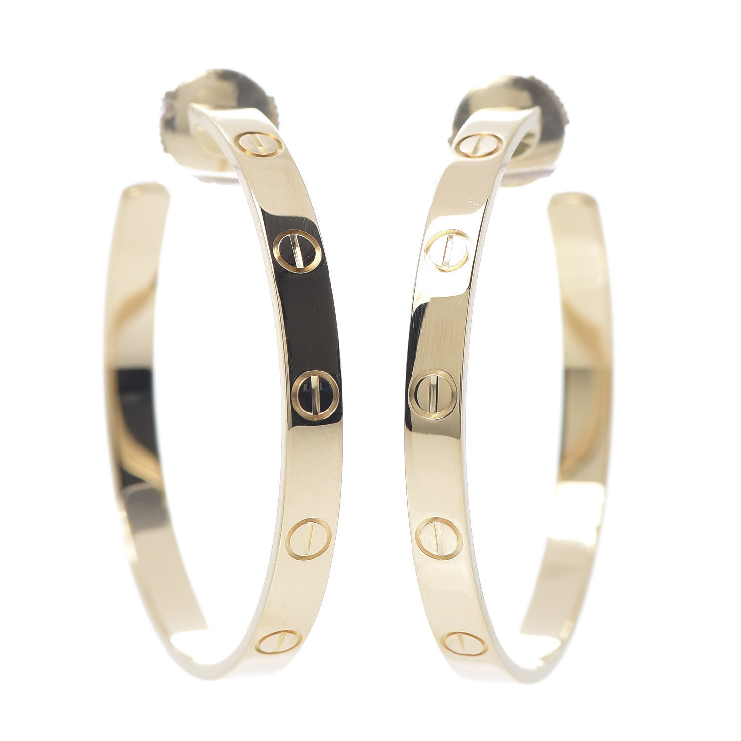 Cartier 18K Yellow Gold Large LOVE Hoop Earrings 1 of 6