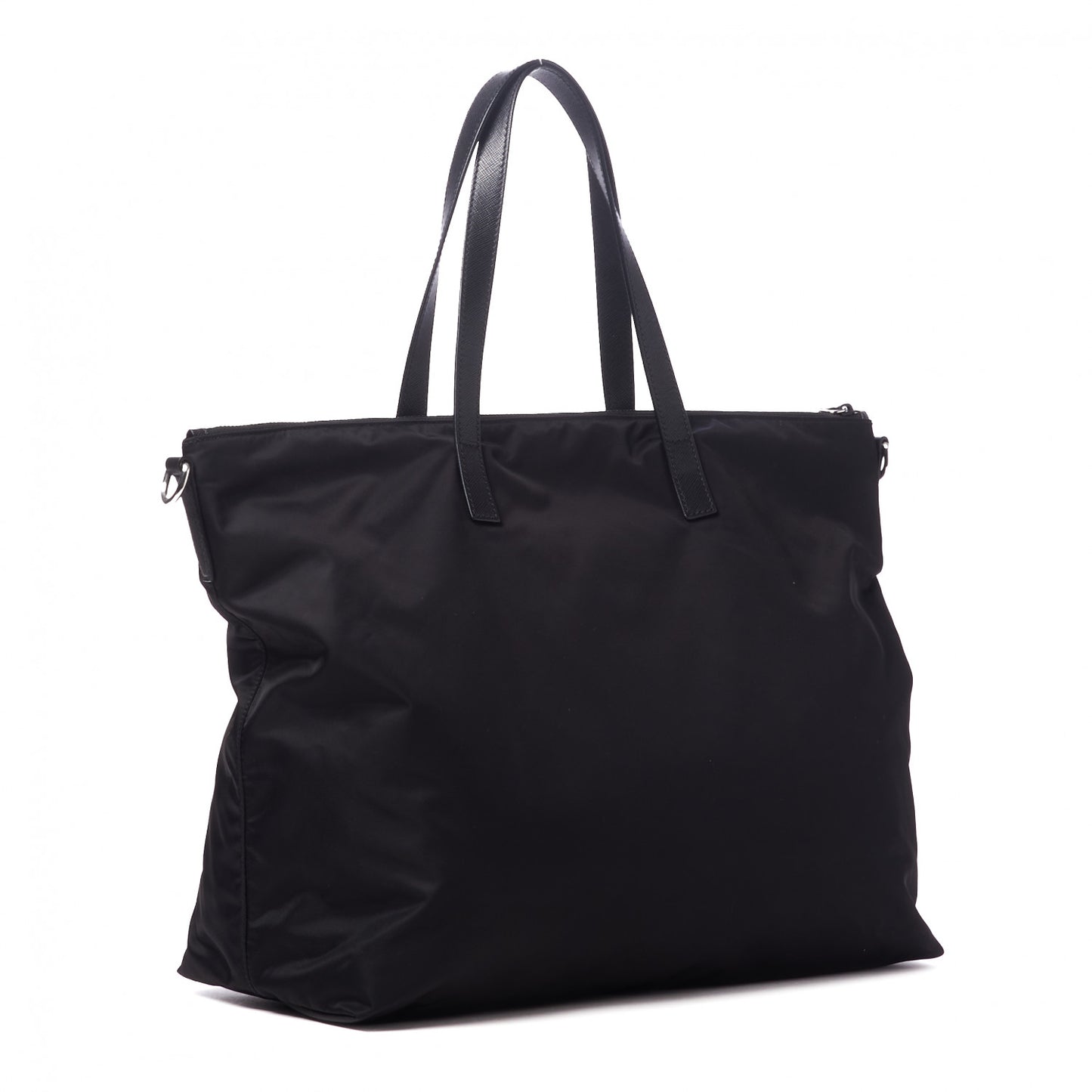 Tessuto Nylon Saffiano Shopping Tote Black