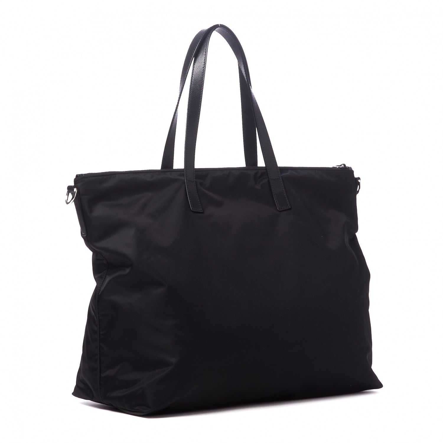 Prada Tessuto Nylon Saffiano Shopping Tote Black 2 of 8