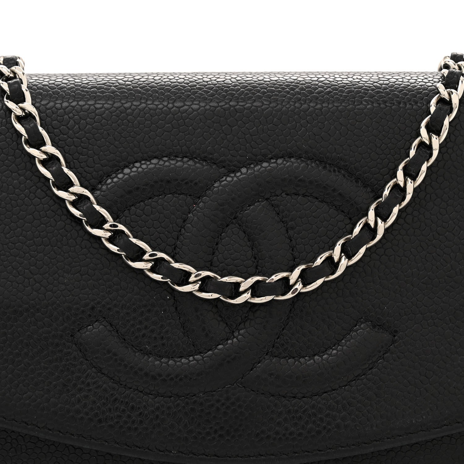 Chanel Caviar Timeless CC Wallet On Chain WOC Black 8 of 13