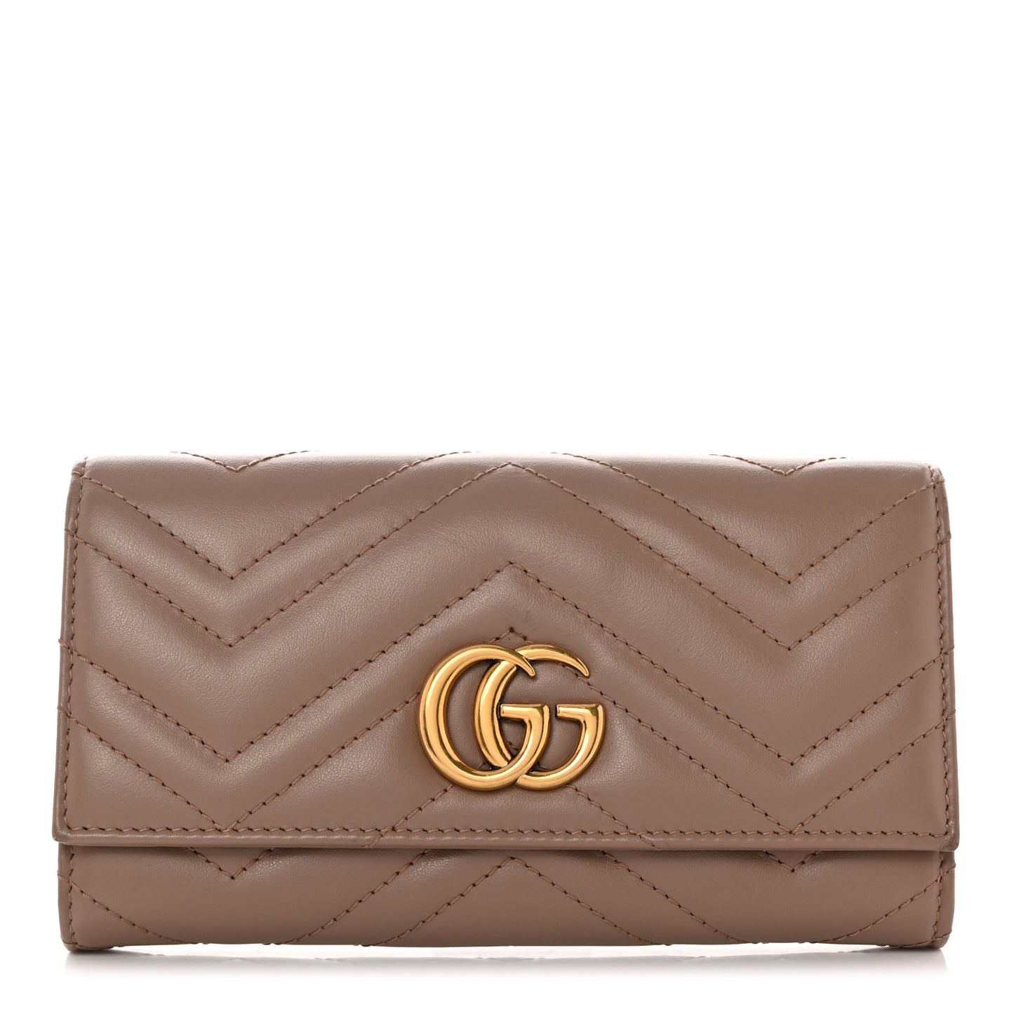 Calfskin Matelasse GG Marmont Continental Wallet Porcelain Rose