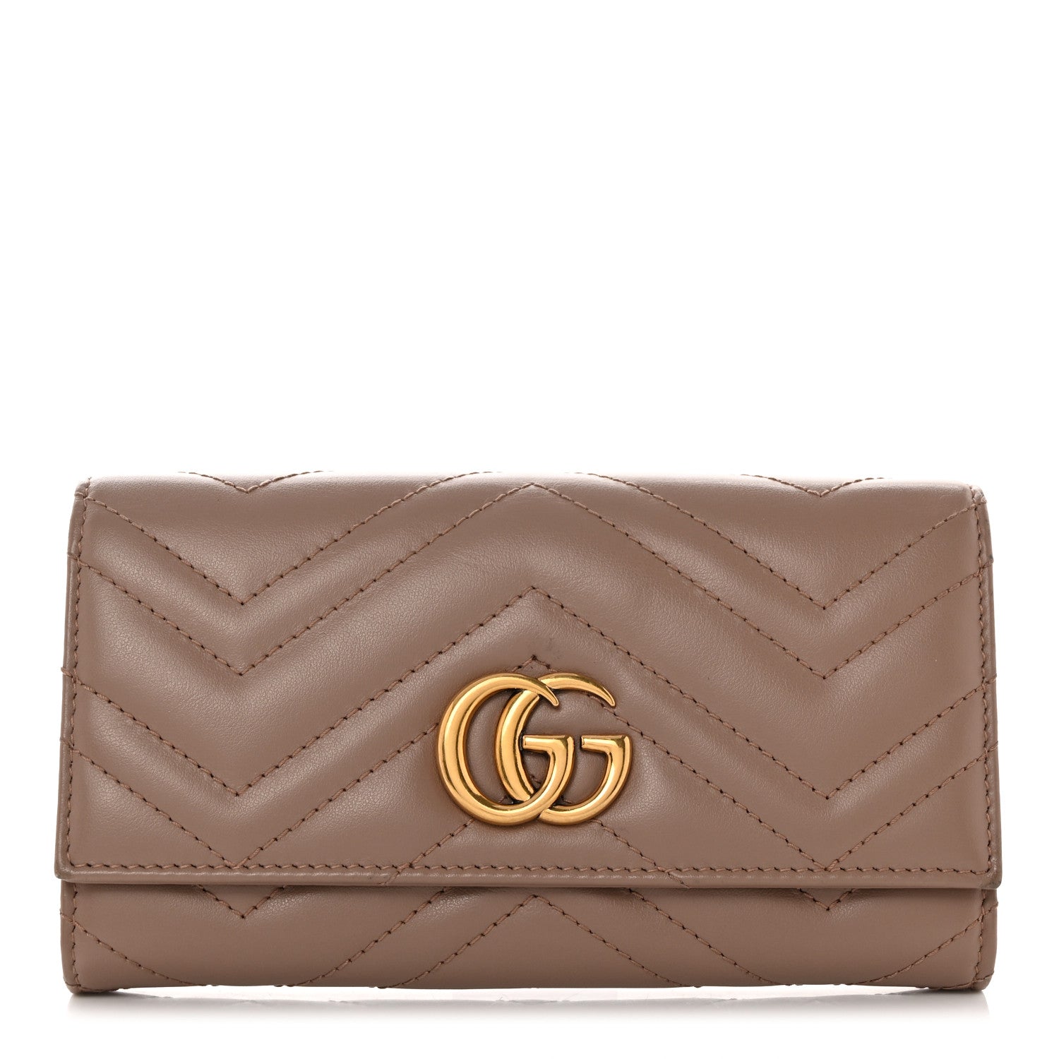 Gucci Calfskin Matelasse GG Marmont Continental Wallet Porcelain Rose 1 of 8