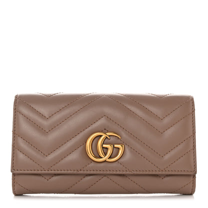 Gucci Calfskin Matelasse GG Marmont Continental Wallet Porcelain Rose 1 of 8