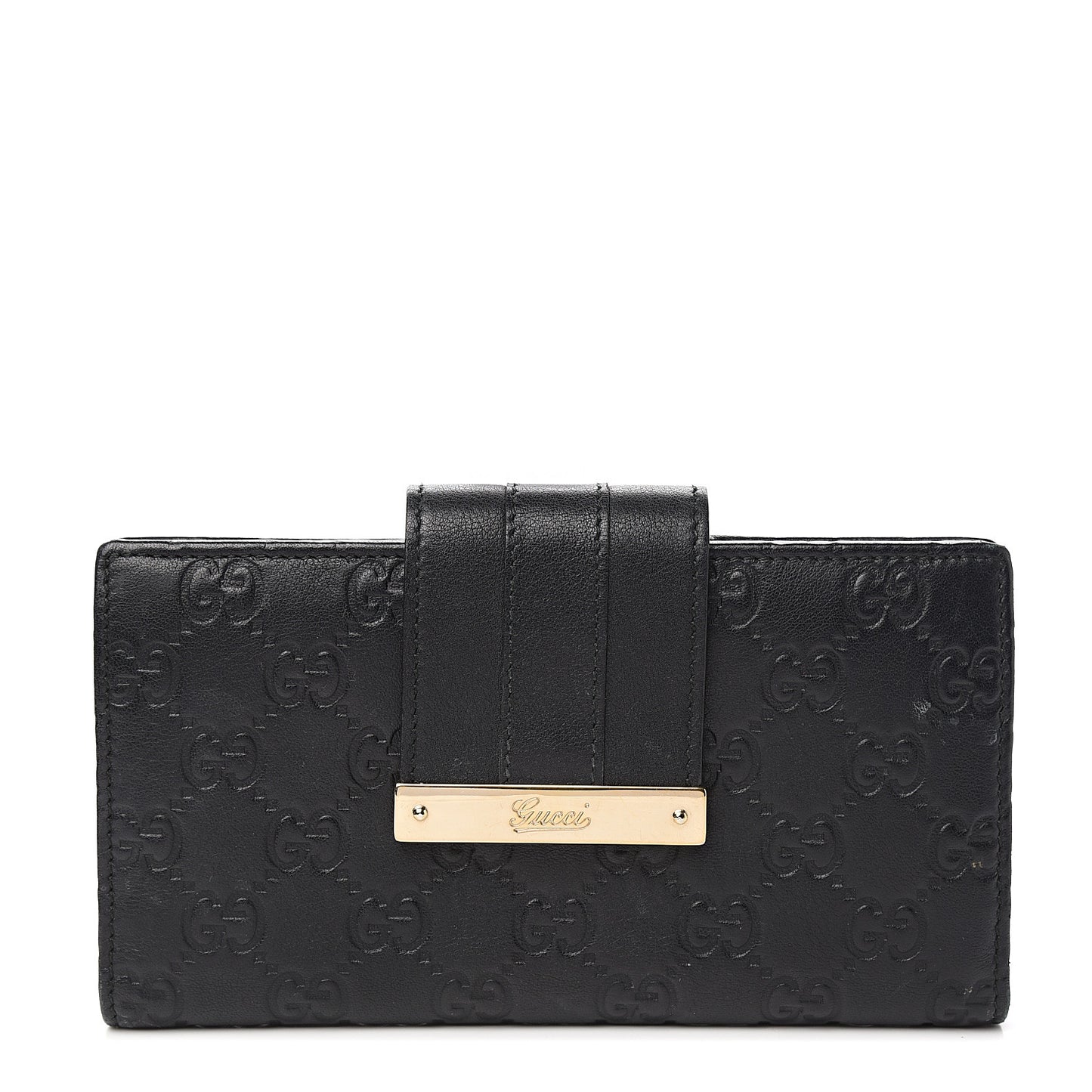 Guccissima Ladies Web Long Wallet Black