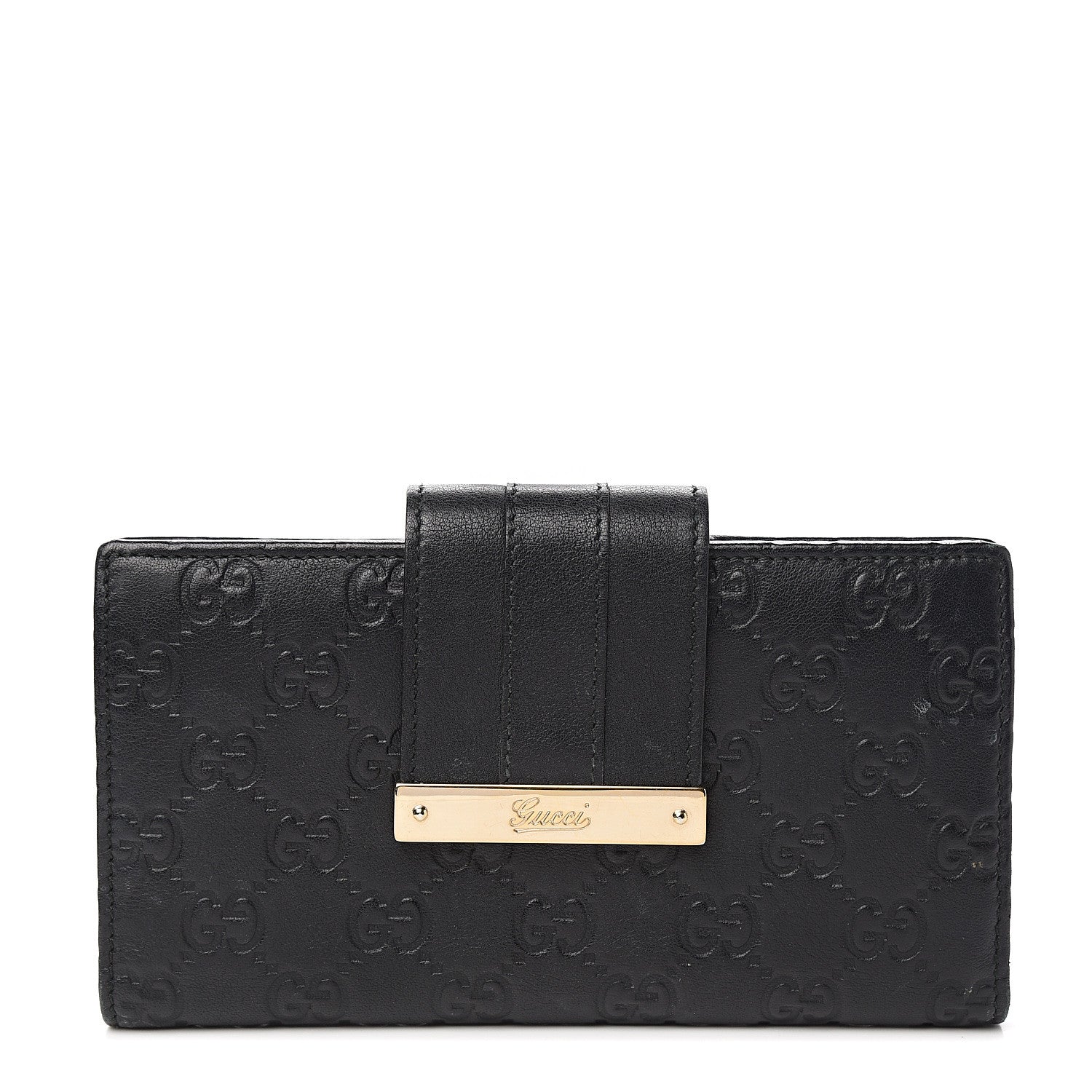 Gucci Guccissima Ladies Web Long Wallet Black 1 of 5