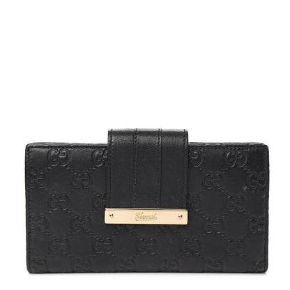 Gucci Guccissima Ladies Web Long Wallet Black 1 of 5