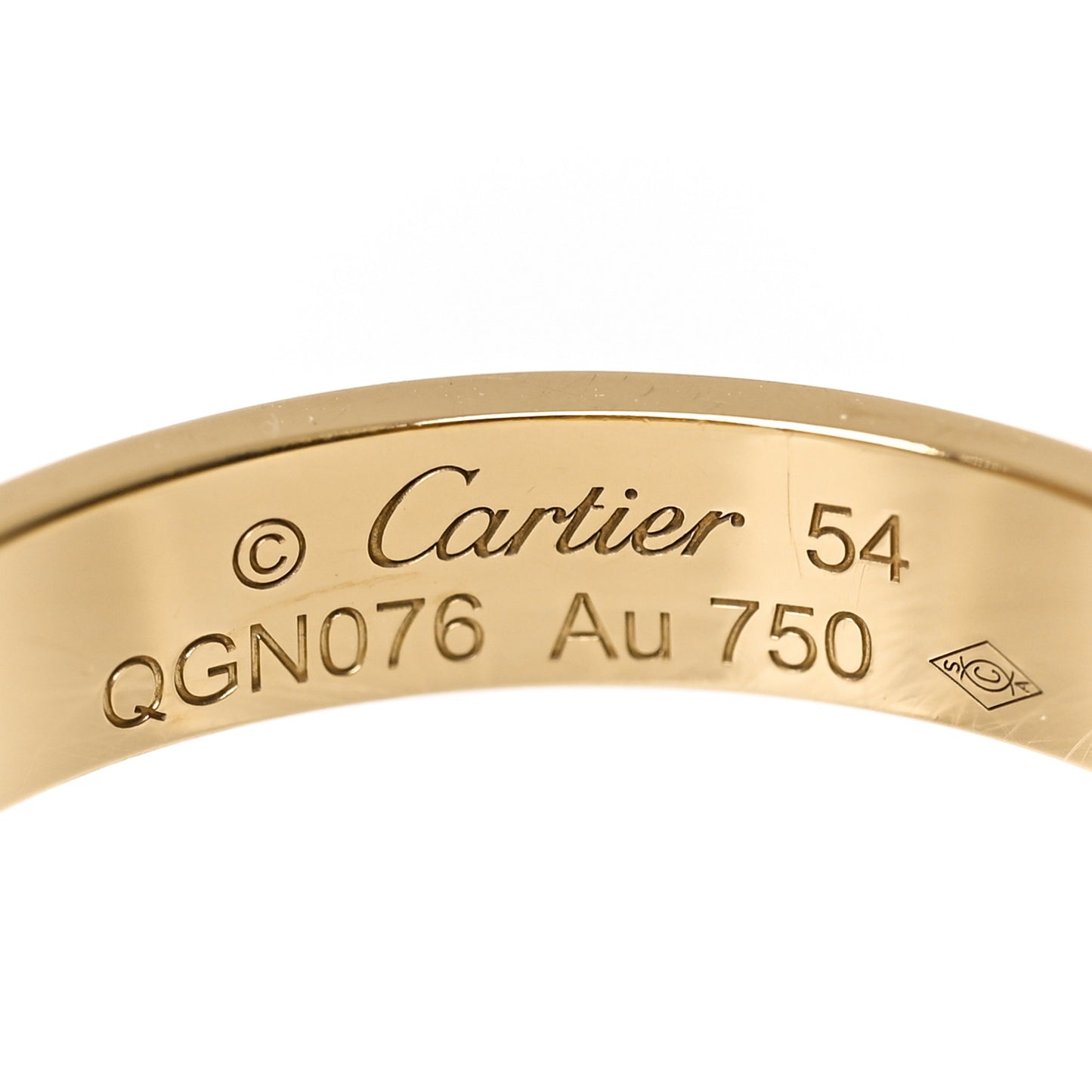 18K Yellow Gold 3.5mm LOVE Wedding Band Ring 54 6.75