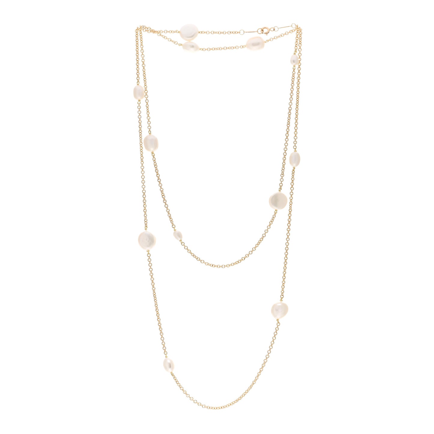 18K Yellow Gold Elsa Peretti Pearls By The Yard Sprinkle Necklace
