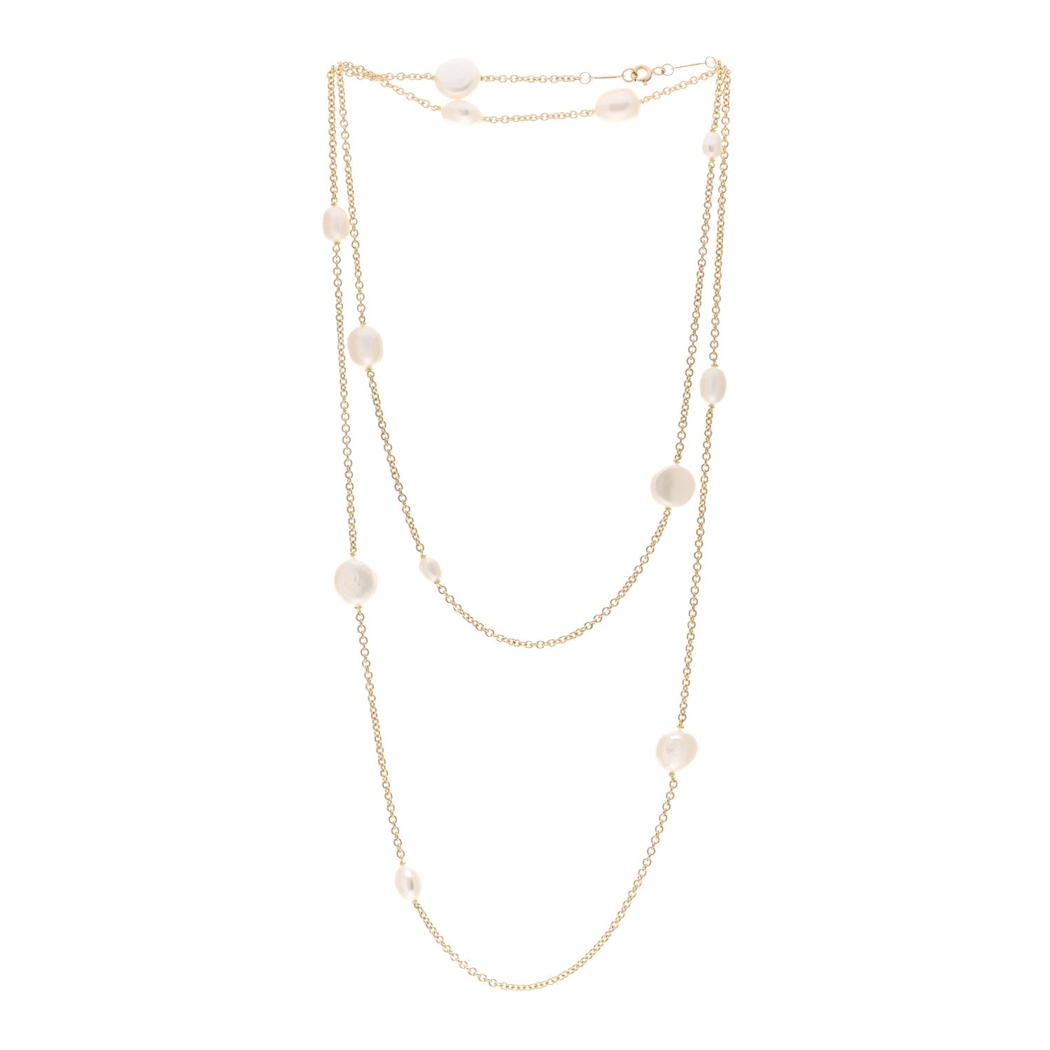 Tiffany 18K Yellow Gold Elsa Peretti Pearls By The Yard Sprinkle Necklace 3 of 4