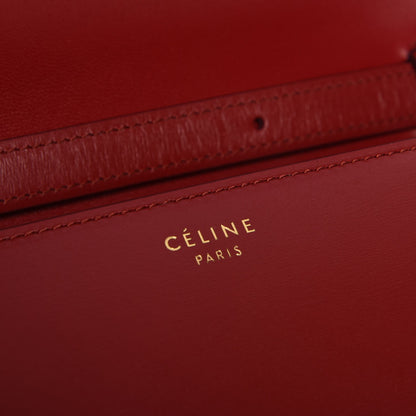 Celine Box Calfskin Medium Classic Box Flap Bag Red 6 of 8