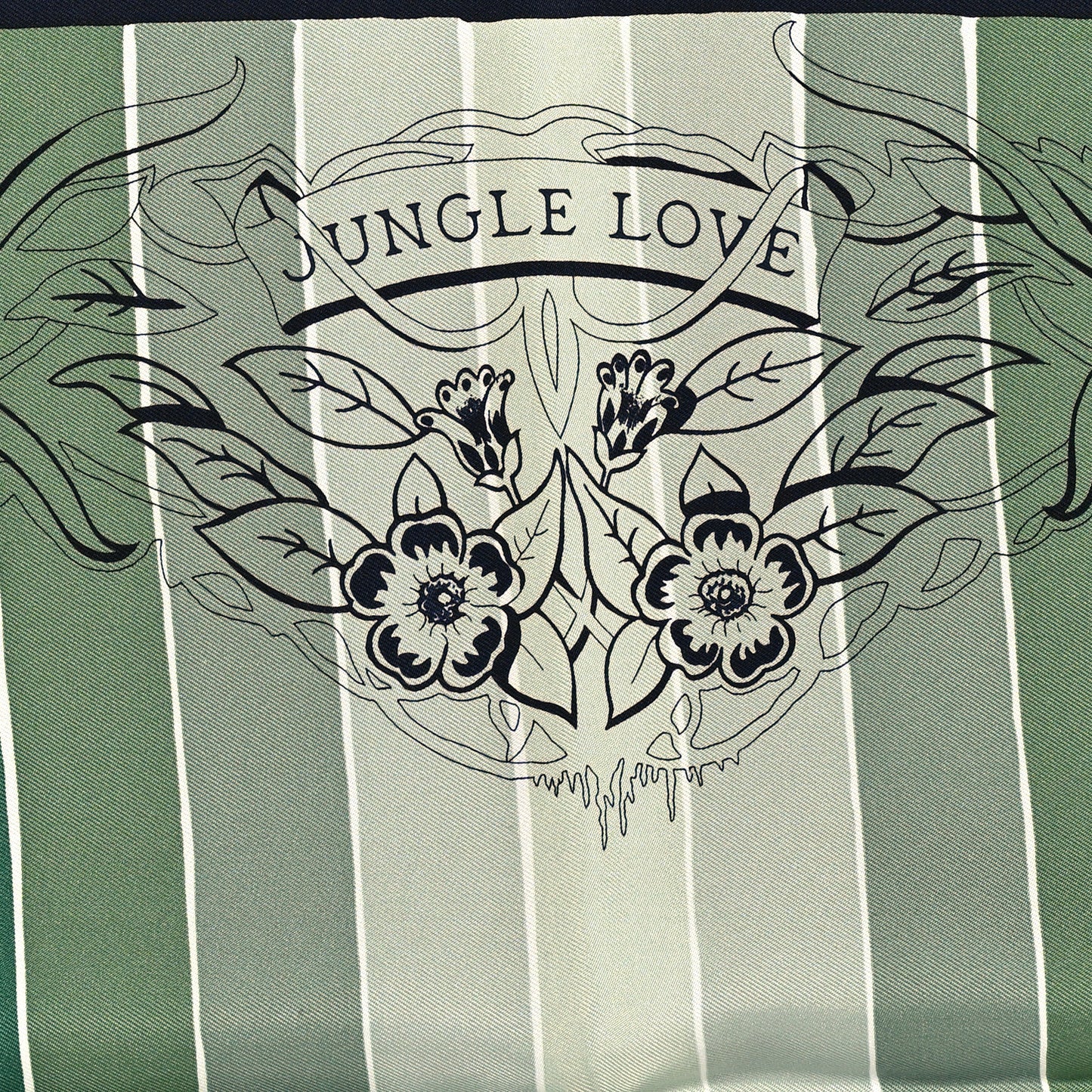 Silk Carre Jungle Love Rainbow Scarf 90 Marine Vert Petrole