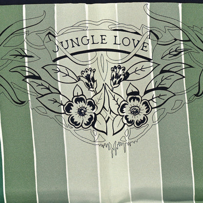 Hermes Silk Carre Jungle Love Rainbow Scarf 90 Marine Vert Petrole 5 of 5