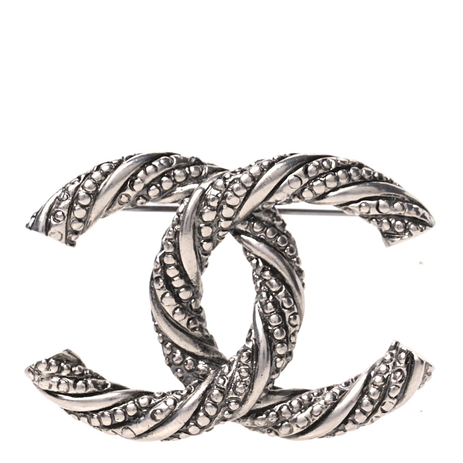 Chanel Ruthenium Twisted CC Brooch 1 of 3